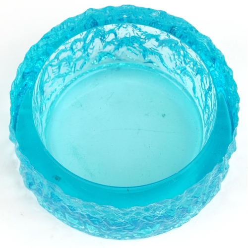 1314 - Whitefriars Kingfisher blue bark design dish, 13.5cm in diameter