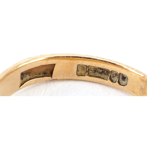 2694 - 9ct gold engraved signet ring, size F, 2.6g