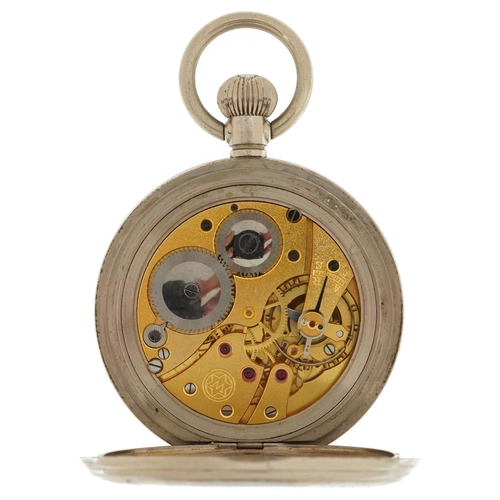 2567 - West End Watch Co, gentlemen's West End Watch Co Pioneer keyless open face pocket watch having ename... 