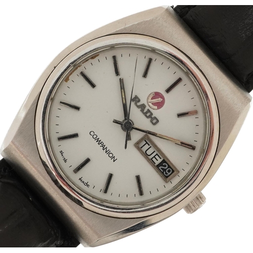 2702 - Rado, gentlemen's Rado Companion automatic wristwatch with day/date aperture, the case numbered 636C... 