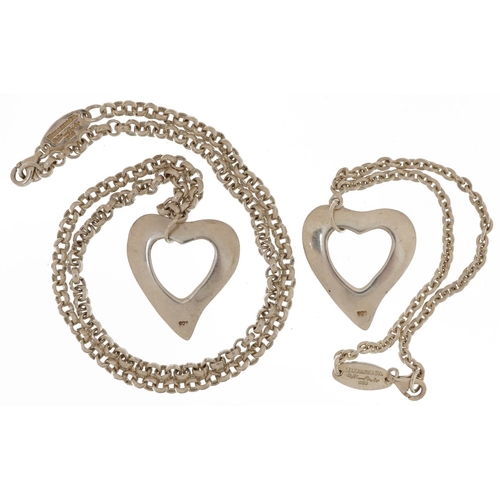 2271 - Paloma Picasso for Tiffany, silver love heart necklace and bracelet, 44cm and 18cm in length, 31.7g