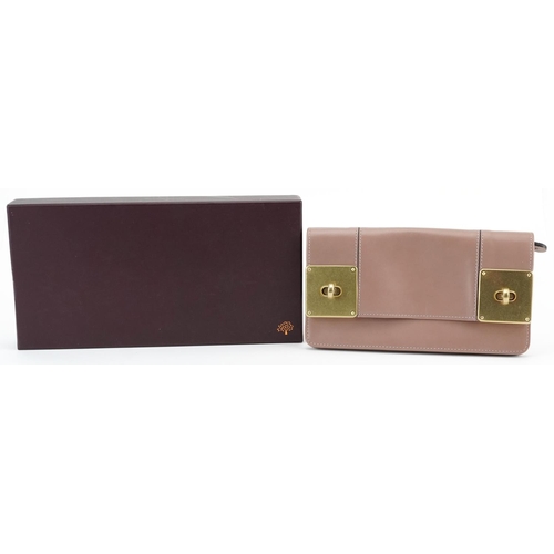 1283 - Ladies Mulberry brown leather purse with box, 19cm wide