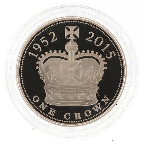 1662 - Elizabeth II 2015 United Kingdom five pound silver proof coin by The Royal Mint commemorating The Lo... 