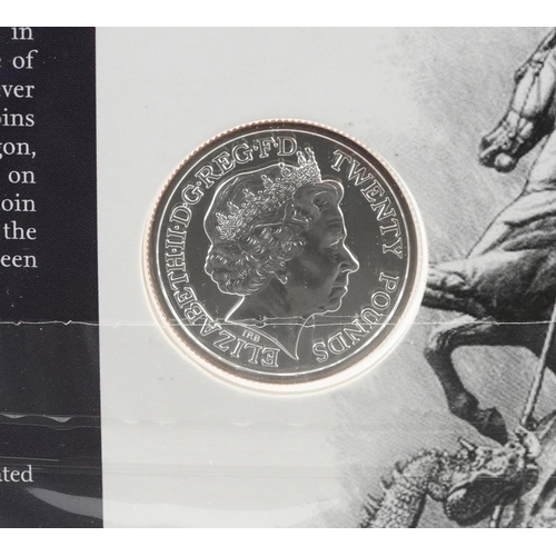 1660 - Three Elizabeth II 2013 George and the Dragon twenty pound fine silver coins by The Royal Mint