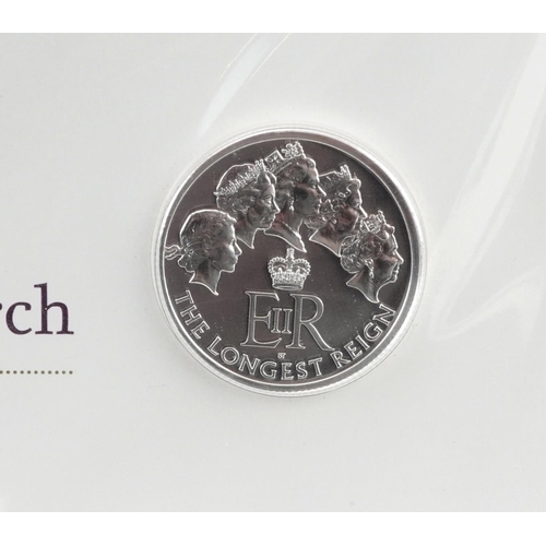 1663 - Five Elizabeth II 2015 Longest Reigning Monarch fine silver coins by The Royal Mint