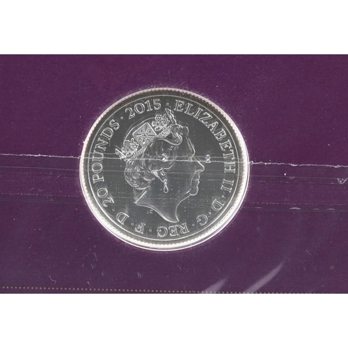 1663 - Five Elizabeth II 2015 Longest Reigning Monarch fine silver coins by The Royal Mint