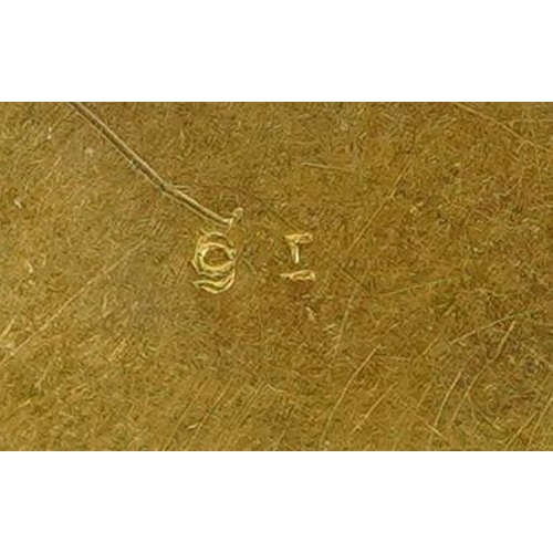 2155 - 9ct gold charm in the form of a sewing machine with moving parts, 1.3cm wide, 1.3g