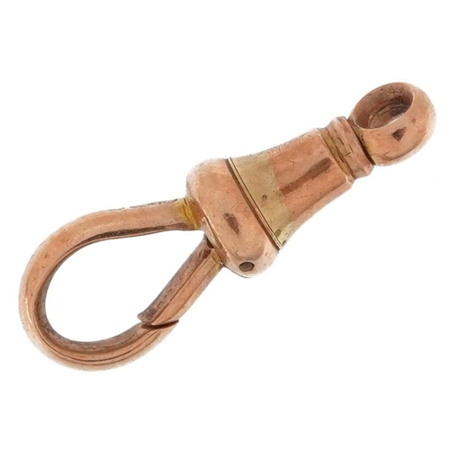 2635 - 9ct rose gold dog clip clasp, 2cm in length, 1.5g