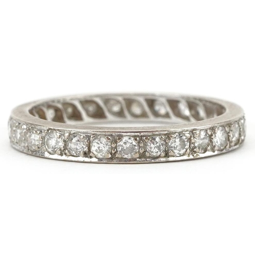 2015 - 18ct white gold diamond eternity ring, each diamond approximately 1.80mm in diameter, size Q, 3.2g