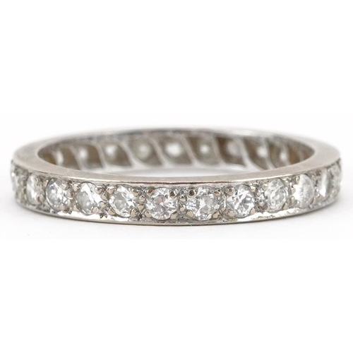 2015 - 18ct white gold diamond eternity ring, each diamond approximately 1.80mm in diameter, size Q, 3.2g