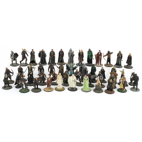 1587 - Collection of NLP Eaglemoss Lord of the Rings cast metal figures including Denethor, Gollum and Gand... 