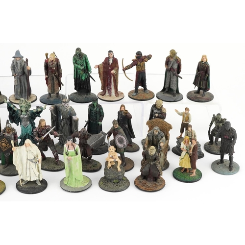 1587 - Collection of NLP Eaglemoss Lord of the Rings cast metal figures including Denethor, Gollum and Gand... 