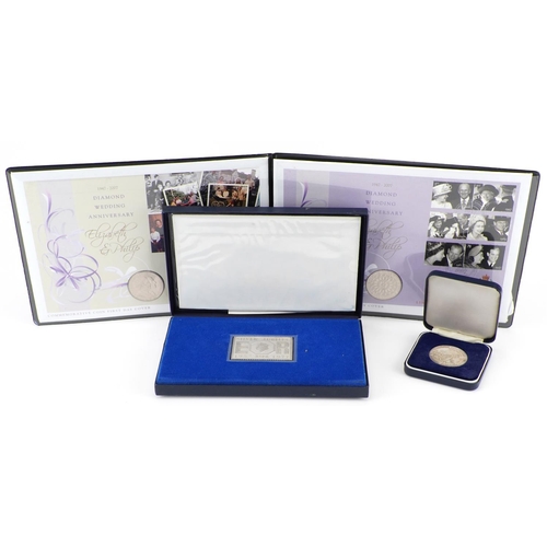 1664 - Coinage and silver including The Post Office Official Commemorative Silver Stamp edition ingot and E... 