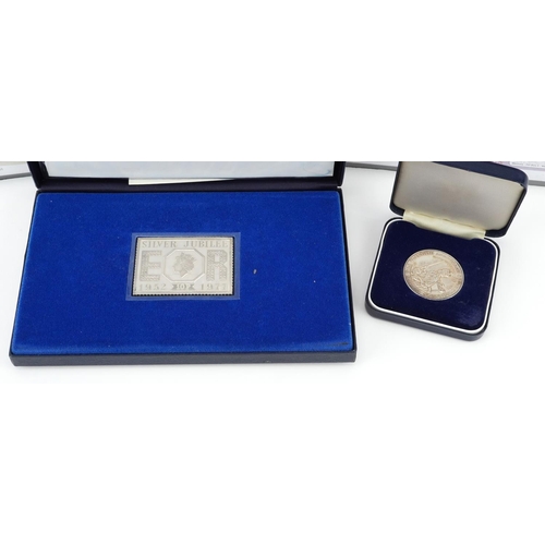 1664 - Coinage and silver including The Post Office Official Commemorative Silver Stamp edition ingot and E... 