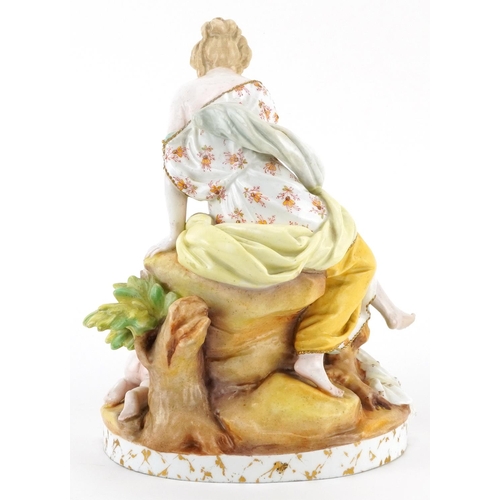 73 - Vion et Baury, 19th century Paris porcelain figure group of a scantily dressed female and Putti hidi... 