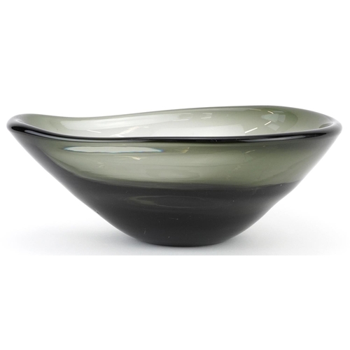 353 - Scandinavian smoky glass centre bowl, 28.5cm wide