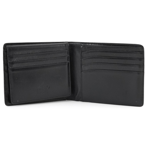 1281 - Montblanc, German black leather wallet, 11.5cm x 9.5cm