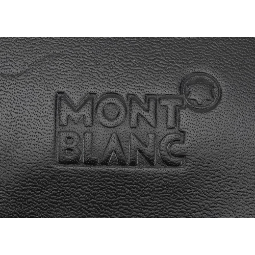 1282 - Montblanc, German black leather card holder with dust bag, 11.5cm x 8.5cm