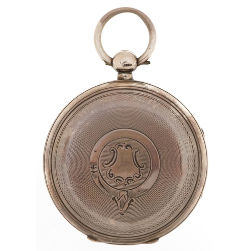 2096 - The Express English Lever, Victorian gentlemen's silver key wind open face pocket watch having ename... 