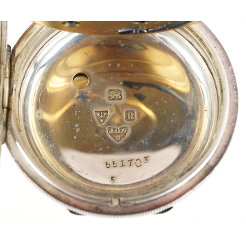 2096 - The Express English Lever, Victorian gentlemen's silver key wind open face pocket watch having ename... 