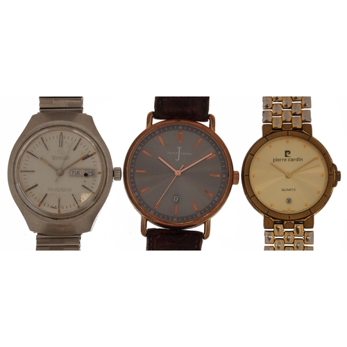 2737 - Three vintage and later gentlemen's wristwatches including Timex, Jasper Conran and Pierre Cardin, t... 