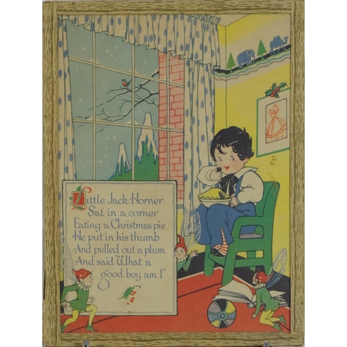 1479 - Two early 20th century lithographic nursery rhyme wall hangings comprising There Was an Old Woman Wh... 