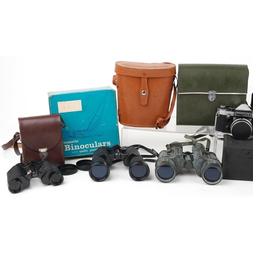 1259 - Vintage and later cameras and binoculars including Kodak and Sussex Armoury Apollo, 7 x 50