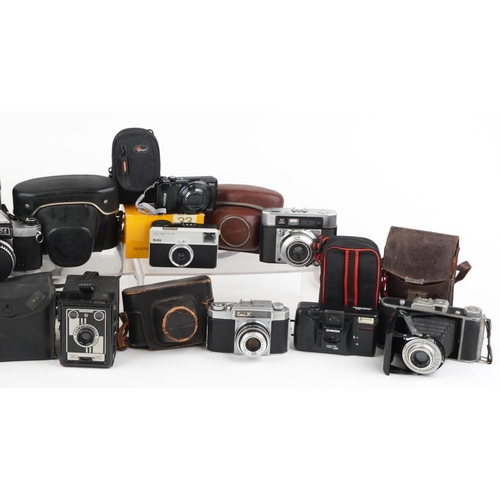 1259 - Vintage and later cameras and binoculars including Kodak and Sussex Armoury Apollo, 7 x 50