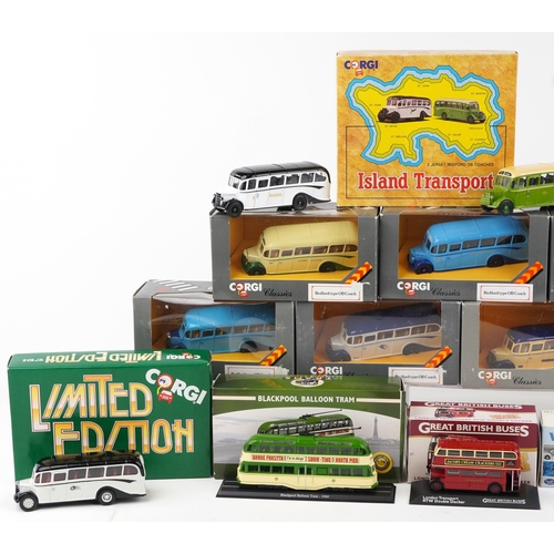 1563 - Diecast model predominantly buses and related with boxes including Corgi Classics and Trams of the W... 