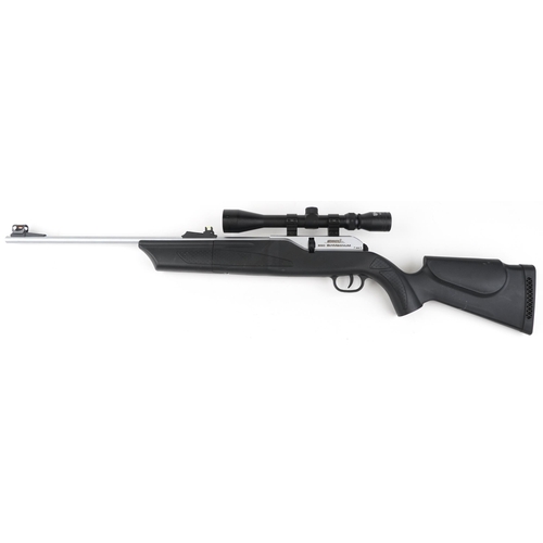 685 - Umarex ZG30 .22 Cal CO2 air rifle with Nikko Stirling Mountmaster scope and C02 cannisters, 104cm in... 