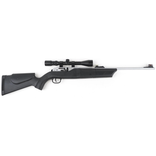 685 - Umarex ZG30 .22 Cal CO2 air rifle with Nikko Stirling Mountmaster scope and C02 cannisters, 104cm in... 