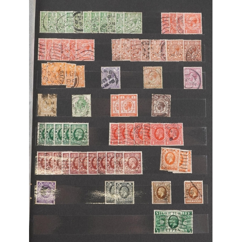 1800 - Victorian and later British stamps arranged in a stock book including Two Penny Blue, Penny Reds and... 