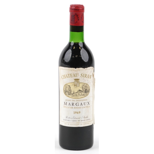 483 - Bottle of 1969 Chateau Siran Margaux red wine