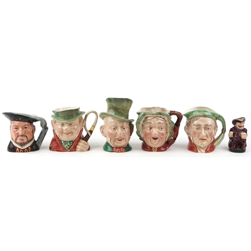 1518 - Six Beswick and Doulton character jugs including Scrooge and Henry VIII, the largest 23cm high