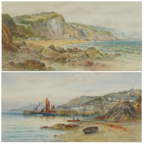 59 - Malcolm Crosse - St Mawes Falmouth and Oddicombe Beach Torquay, pair of early 20th century watercolo... 