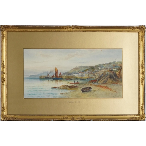 59 - Malcolm Crosse - St Mawes Falmouth and Oddicombe Beach Torquay, pair of early 20th century watercolo... 