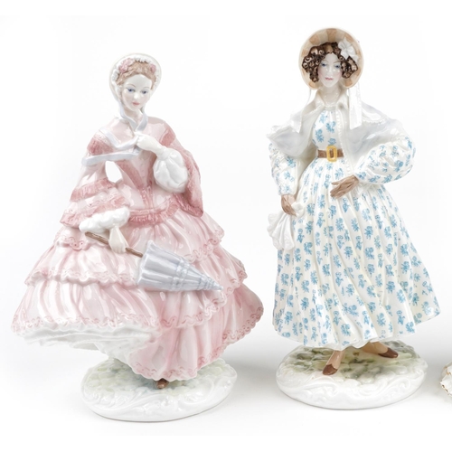 1139 - Five Wedgwood, Royal Worcester and Coalport figurines comprising The Coronation Ball, 1855: The Crin... 