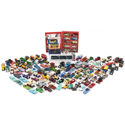 1571 - Large collection of vintage and later predominantly diecast vehicles, some with boxes, including Din... 