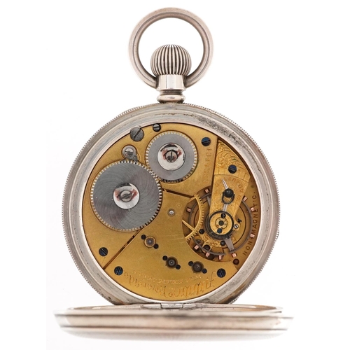 2189 - Waltham Mass, Victorian gentlemen's silver Waltham Mass Riverside keyless open face pocket watch hav... 