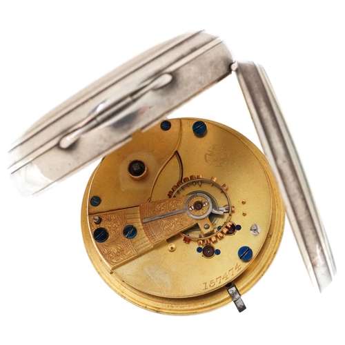 2069 - George V, gentlemen's silver key wind open face pocket watch having enamelled and subsidiary dials w... 