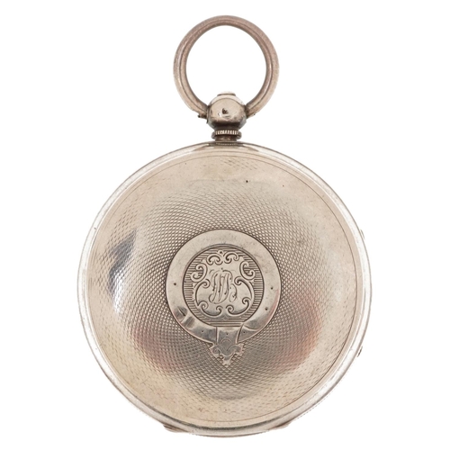 2463 - J H Williams, Edwardian gentlemen's silver key wind open face pocket watch having enamelled and subs... 