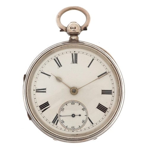 2069 - George V, gentlemen's silver key wind open face pocket watch having enamelled and subsidiary dials w... 