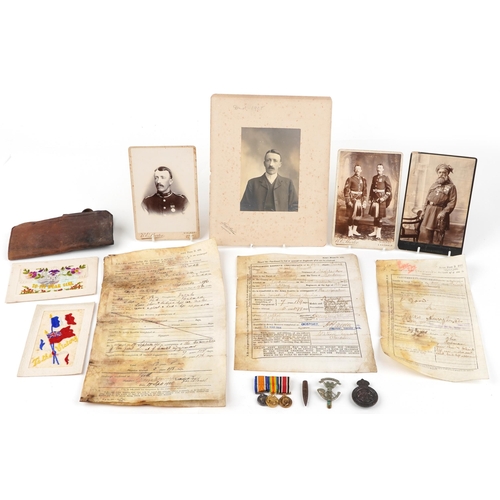 640 - Victorian and later militaria and ephemera relating to Herbert Sherwell of The Highlanders including... 