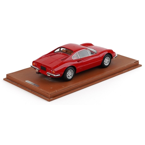 1556 - BBR Models 1:18 scale diecast model Ferrari Dino 246 GT Rosso Corsa with box and display stand, limi... 