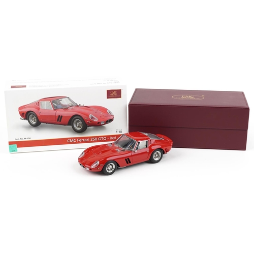 1557 - CMC 1:18 scale diecast model Ferrari 250 GTO in red with box and slip cover