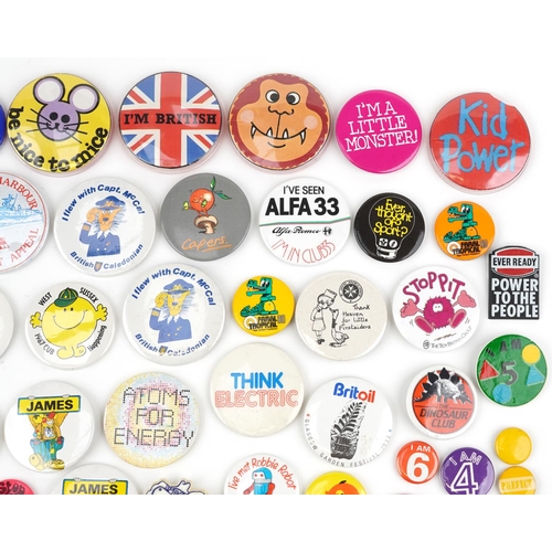 1695 - Large collection of vintage and later pin badges and stickpins including Shell, BP, Eveready, Poppin... 