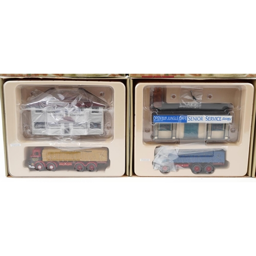 1576 - Three Corgi Cafe Connection diecast model sets, two with dioramas