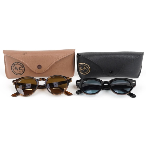 1289 - Two pairs of ladies Ray-Ban sunglasses with cases