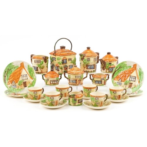 1187 - Beswick Cottage Ware including a six place tea service and biscuit barrel with cover, the largest 23... 