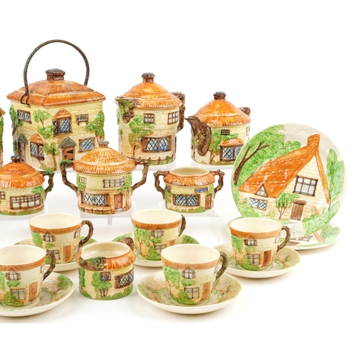 1187 - Beswick Cottage Ware including a six place tea service and biscuit barrel with cover, the largest 23... 